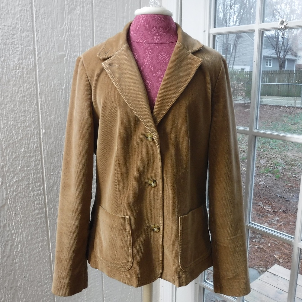 L.L. Bean Camel Color Button Up Long Sleeve Cordu… - image 4